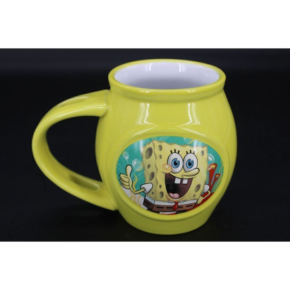Sponge Bob Cartoon Mug 4" Viacom Cup Yellow